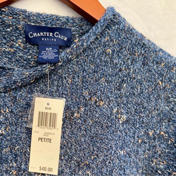 Vintage Charter Club Blue Crew Neck Sweater Size PP - Picture 7 of 10